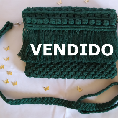 BOLSO DE MACRAMÉ VERDE