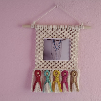 Porta-fotos en macrame